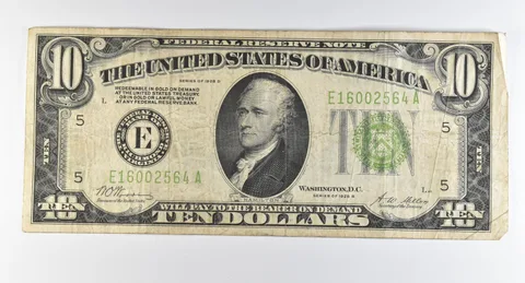 1928 B $10 Richmond VA FRN Light Green Seal Gold Certificate *0334