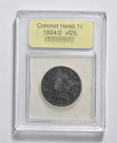 1824/2 Coronet Head Large Cent *3272