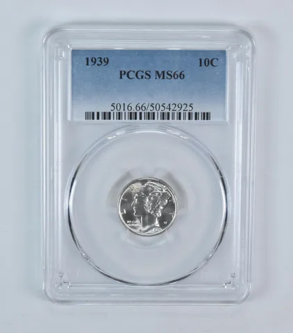 1939 Mercury Dime MS66 PCGS Blue Label