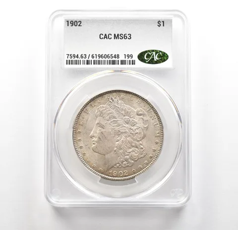 1902 Morgan Silver Dollar MS63 CAC CACg a6324