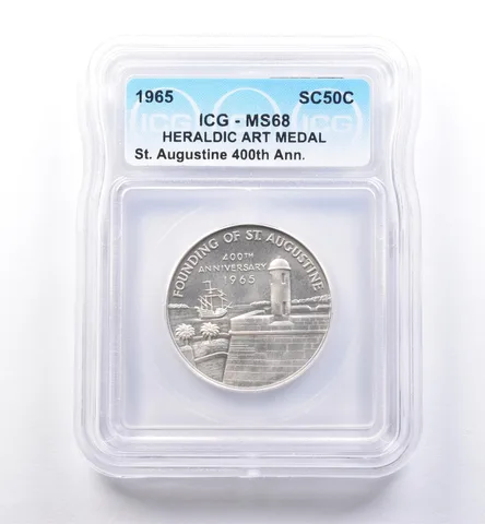 1965 So Called Half Dollar St Augustine 400th Anniversary MS68 ICG *8490
