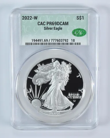 2022-W American Silver Eagle PR69 DCAM CAC CACg