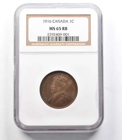 1916 Canada 1 Cent MS65 RB NGC *3487