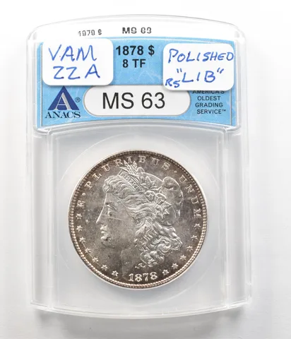 1878 8TF Morgan Silver Dollar MS63 ANACS *4943