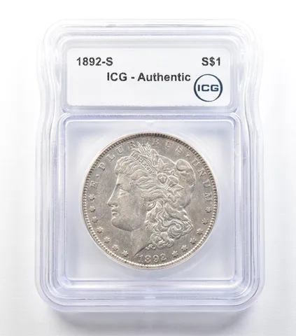 1892-S Morgan Silver Dollar Authentic ICG *3416