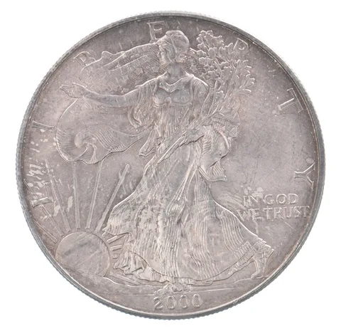 Beautiful Toned - 2000 American Silver Eagle 1 Troy Oz .999 Fine Silver *139
