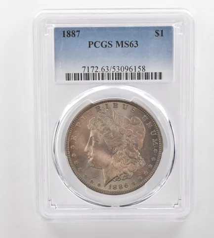 1886 Morgan Silver Dollar MS63 PCGS Beautiful Tone *3222