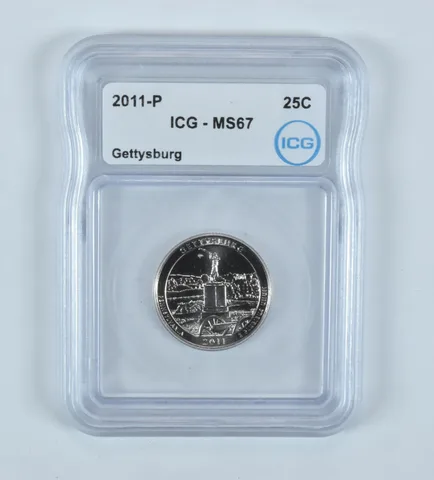 2011-P Washington Quarter ATB Gettysburg MS67 ICG