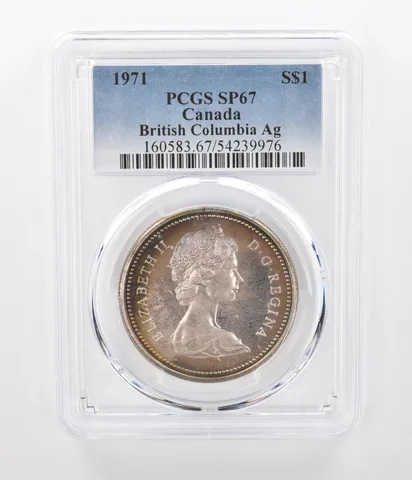 1971 Canada 1 Dollar Silver British Columbia SP67 PCGS Beautiful Tone a1218