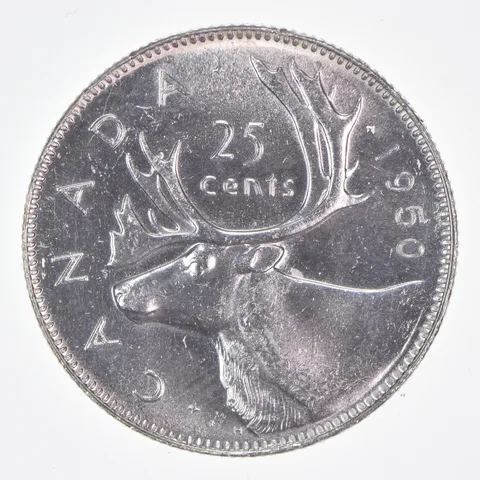 Better Date - 1950 Canada 25 Cents World Coin- Silver *323