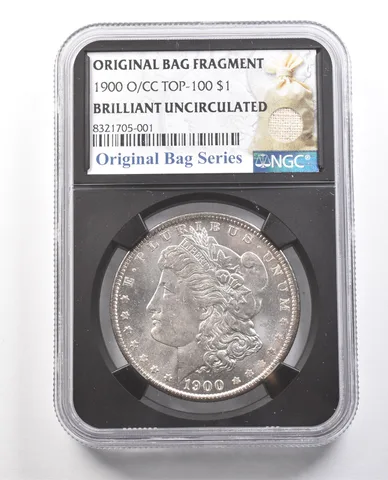 1900-O/CC Morgan Silver Dollar Top 100 Original Bag Fragment BU NGC *6130