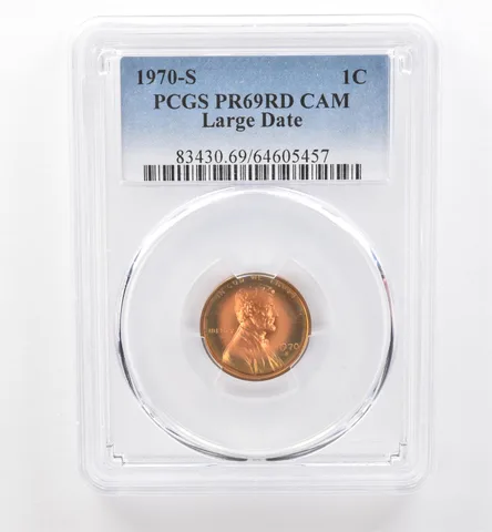 1970-S Lincoln Memorial Cent Large Date PR69 RD CAM PCGS Beautiful Tone *6588