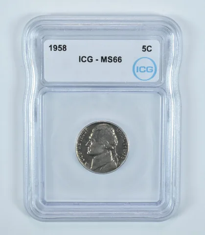 1958 Jefferson Nickel MS66 ICG