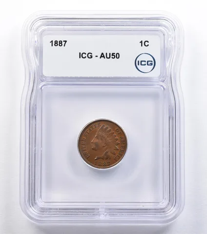 1887 Indian Head Cent AU50 ICG *2209