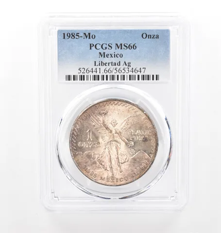 1985 Mo Mexico 1 Onza Silver Libertad MS66 PCGS Beautiful Tone *2106