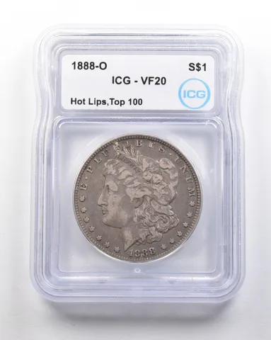 1888-O Morgan Silver Dollar Hot Lips Top 100 VF20 ICG *1611