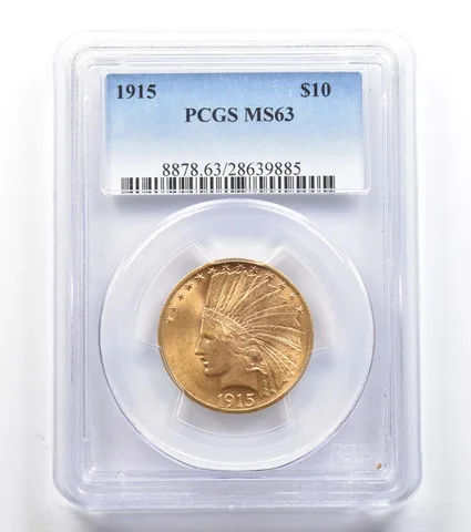 1915 $10 Indian Head Gold Eagle MS63 PCGS *9645
