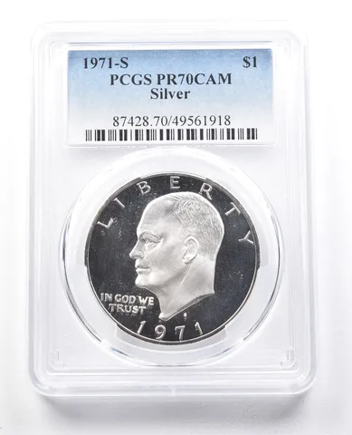 1971-S Eisenhower Silver $1 PR70 CAM PCGS a1850