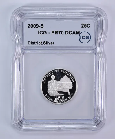2009-S Washington State Quarter District Of Columbia Silver PR70 DCAM ICG
