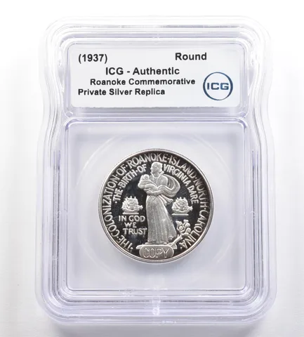 (1937) Roanoke Commemorative Gallery Silver Half Dollar ICG *4275