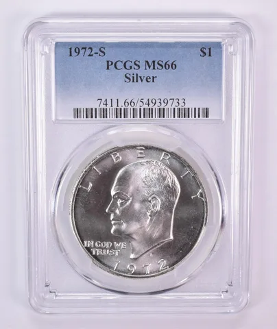 1972-S Eisenhower $1 Silver MS66 PCGS Blue Label