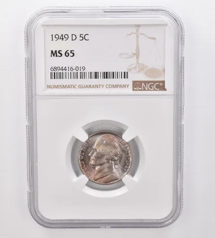 1949-D Jefferson Nickel MS65 NGC Beautiful Tone *9909