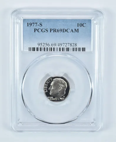 1977-S Roosevelt Dime PR69 DCAM PCGS Blue Label