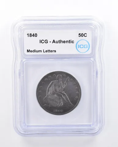 1840 Seated Liberty Half Dollar Authentic ICG Beautiful Tone *2442