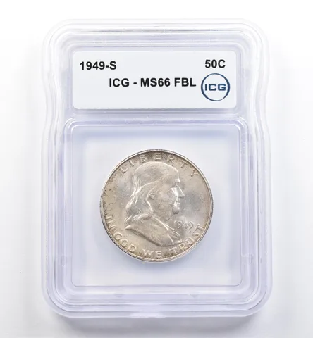 1949-S Franklin Half Dollar MS66 FBL ICG *0099