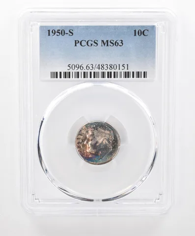 1950-S Roosevelt Dime MS63 PCGS Beautiful Tone *2724