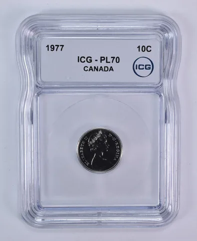 1977 Canada 10 Cents Bluenose PL70 ICG