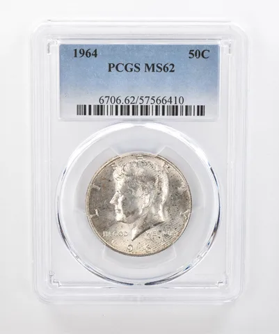 1964 Kennedy Half Dollar MS62 PCGS Beautiful Tone Reverse a1393