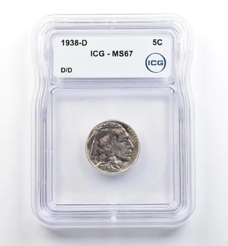 1938-D Indian Head Buffalo Nickel D/D MS67 ICG *9936