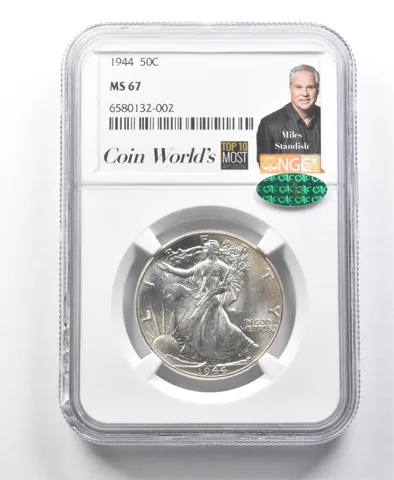 1944 Walking Liberty Half Dollar Miles Standish MS67 NGC CAC *8560