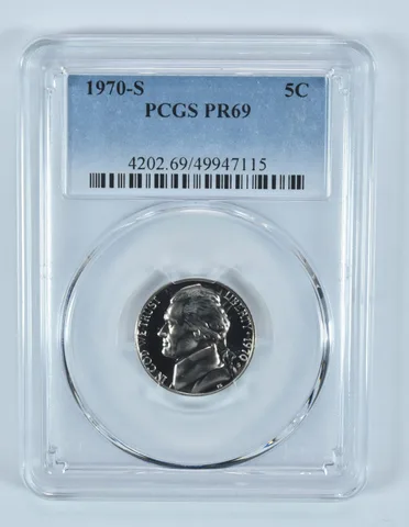 1970-S Jefferson Nickel PR69 PCGS Blue Label