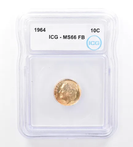 1964 Roosevelt Dime MS66 FB ICG Beautiful Tone *1605