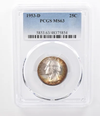 1953-D Washington Quarter MS63 PCGS Beautifully Toned a7299