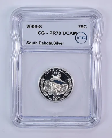 2006-S Washington State Quarter South Dakota Silver PR70 DCAM ICG