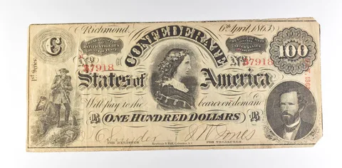 1863 $100 Confederate States Of America T-56 Large Note *8547