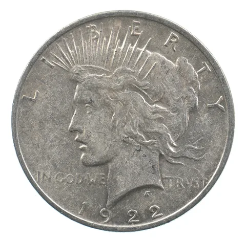 Early - 1922 Peace Silver Dollar - 90% US Coin *451
