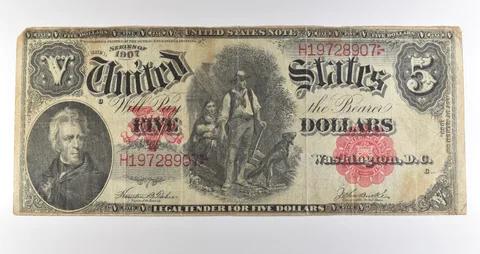 1907 $5 Legal Tender Large Note Red Seal *3526