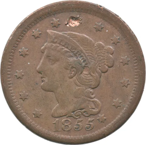 1855 Liberty Head Large Cent Knob On Ear *4788