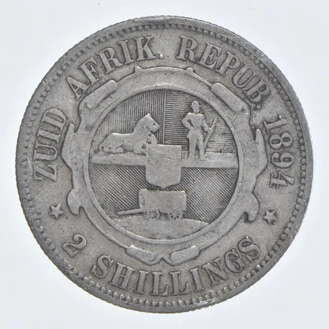 SILVER - WORLD Coin - 18944 South Africa 2 Shillings - World Silver Coin *837