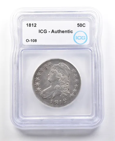 1812 Capped Bust Half Dollar O-108 Authentic ICG *3017