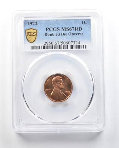 1972 Lincoln Memorial Cent Doubled Die Obverse MS67 RD PCGS a0717