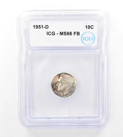 1951-D Roosevelt Dime MS66 FB ICG Beautiful Tone *1700