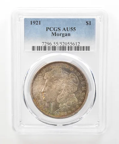 1921 Morgan Silver Dollar AU55 PCGS Beautiful Tone *6634