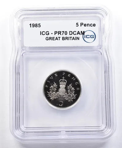 1985 Great Britain 5 Pence PR70 DCAM ICG *1589