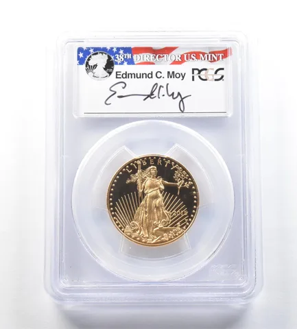 2015-W $25 American Gold Eagle Moy FDOI Washington DC 1/2 Oz PR70 PCGS *0586