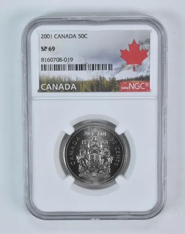 2001 Canada 50 Cent Coat Of Arms SP69 NGC Canada Label